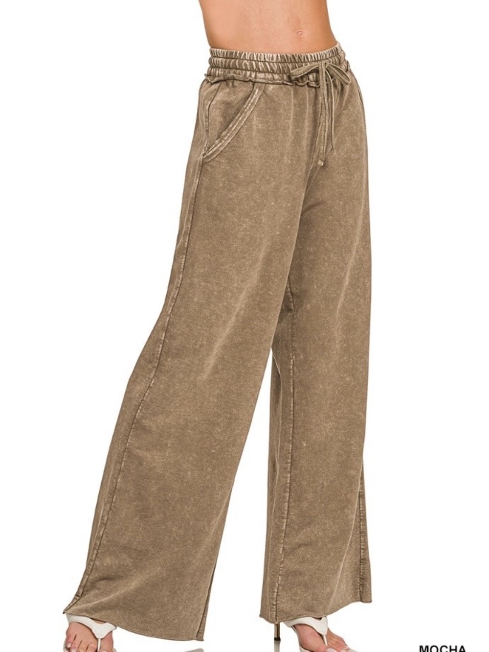 Bundle. Women’s washed ribbed tank & French Terry Pant w/boyfriend cotton T - Picture 4 of 5